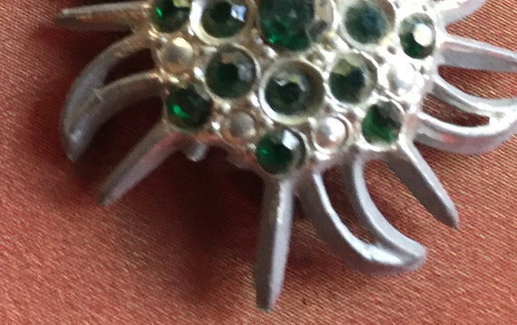 Green Silver Pin, Green Pin, Green Brooch, Green … - image 6