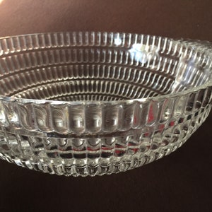 Clear Bowl, Clear Ridge Bowl, Ridged Glass Bowl, Depression Bowl, Clear Glass Bowl, Clear Serving Bowl, Clear Texture Bowl, Cut Glass Bowl