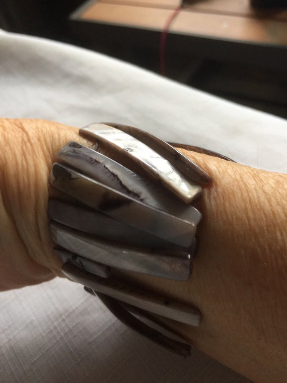 Wide Shell Bracelet, Shell Bracelet, Statement Br… - image 6