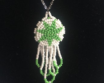 Seed Bead Pendant, Indigenous Necklace, Beadwork Pendant, Native Pendant, Seed Bead Necklace, Indigenous Pendant, Beadwork Necklace