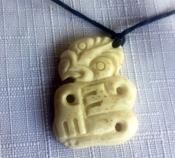 Bone Pendant, Indian Pendant, Totem Pendant, Tribal Pendant, Tribal Bone Pendant, Primitive Pendant, Carved Man Pendant, Carved Bone Pendant