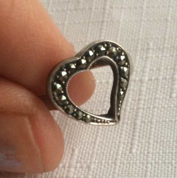 Marcasite Ring, Marcasite Heart Ring, Heart Ring,… - image 2