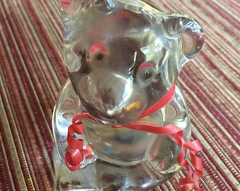 Bear Paperweight, Clear Bear Art, Clear Glass Bear, Bear Glass Art, Bear Sculpture, Bear Collection, Crystal Bear, Bear Gift, Bear Art