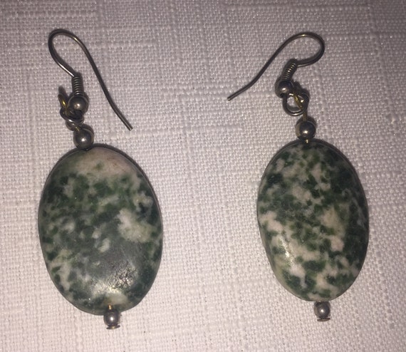 Green Stone Earring, Green Stone Drop, Green Ston… - image 7