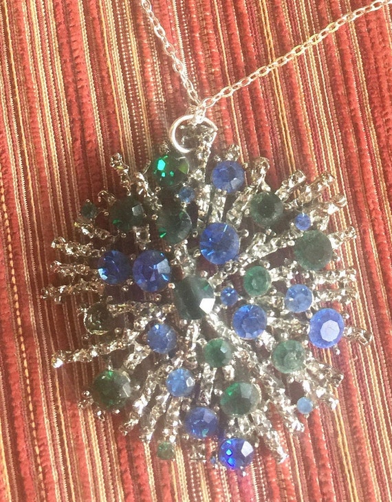 Gem Necklace, Sparkle Pendant, Glamorous Pendant, Rhi… Gem