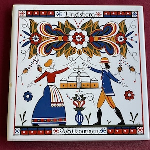 Swedish Trivet, Swedish Art, Swedish Gift, Sweden Decor, Tile Wall Art, Tile Art, Wall Tile, Wall Decor, Tile Trivet, Housewarming, Home Art