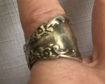 Silber Löffel Ring, Löffel Ring, Antiker Silber Ring, Retro Silber Ring, SIlverware Ring, Floral Löffel Ring, Rogers Löffel Ring, Blumenring
