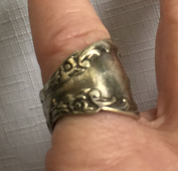 Silver Spoon Ring, Spoon Ring, Antique Silver Ring