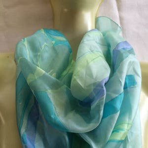 Bufanda Estampado Azul, Bufanda Flor Azul, Bufanda Asia Azul, Bufanda Seda Azul, Bufanda Azul Moderna, Bufanda Azul Años 80, Bufanda Patrón 80, Bufanda Japón Azul