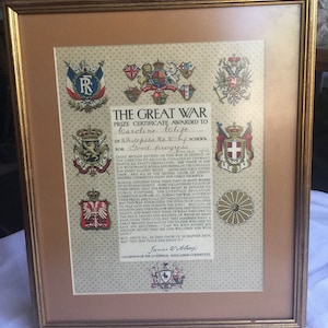 War Memorabilia, WW1 Wall Decor, WWI Decor, World War Decor, WW1, World War Art, Great War, War Effort, War Document, War Art, War Decor
