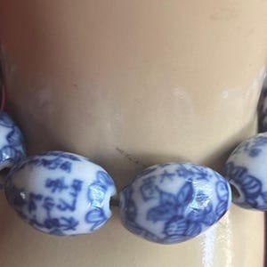 Bracelet chinois, Bracelet de perles Asie, Bracelet bleu Asie, Bracelet en verre, Bracelet épais, Bracelet bleu, Bracelet Asie, Bracelet extensible