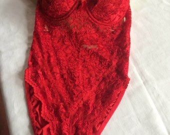Red lingerie | Etsy