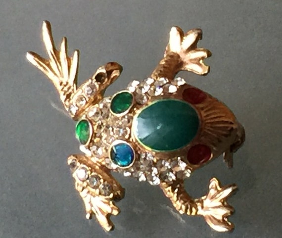 Multicolor Frog, Rhinestone Frog Pin, Frog Brooch, Rhinestone Frog, Multi Color Frog, Frog Pin, Frog Brooch, Sparkle Frog Pin, Sparkle Frog