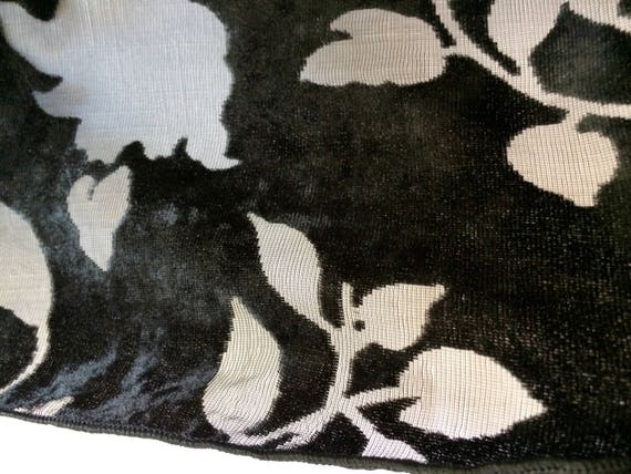 Black Velvet Scarf, Black Scarf, Sheer Black Scar… - image 5