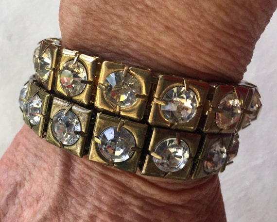 Rhinestone Bracelet, Sparkly Bangle, Sparkly Bracelet, Rhinestone Bangle, Retro Metal Bracelet, Sparkly Retro Bangle, Sparkly Metal Bangle