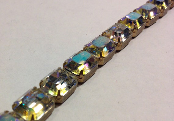 Aurora Borealis Bracelet, Rhinestone Bracelet, Br… - image 2