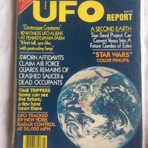 UFO Retro Magazine, 70s UFO Magazine, Bigfoot, Retro UFO, Ufo Magazine, Collectible Ufo, Ufo Gift, Ufo Research, Ufo Library, Ufo Book UFO Report July 78