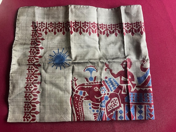 India Silk Scarf, Elephant Scarf, Exotic Scarf, G… - image 8