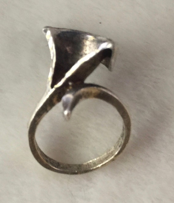 SIlver Swirl Ring, Rustic Silver Ring, Ridge Silv… - image 3
