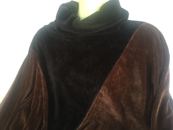 Brown Pullover, Cowl Pullover, Brown Black Top, V… - image 5