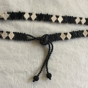Beaded Belt, Beaded Sash, Black White Belt, Black White Sash, Geometric Belt, Black Diamond Belt, Beaded Black Belt, Black Sash, Hip Sash