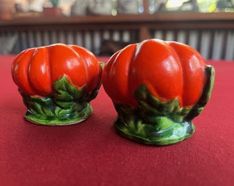 Collectible Salt Pepper, Retro Kitchen, Mid Century Shaker, Tomato Shaker, red salt shaker, vegetable kitchen art, kitchen art, retro shaker
