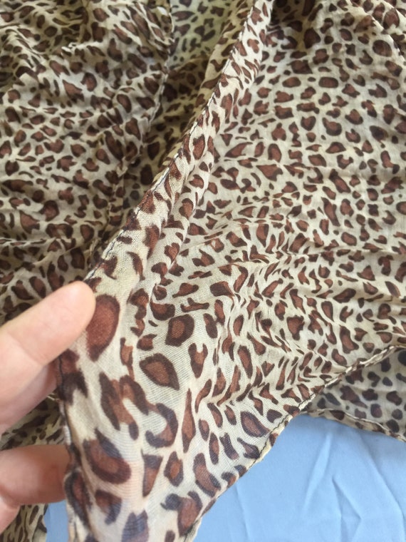 GERINLY Animal Print Scarfs for Women Leopard Neck Scarf Satin