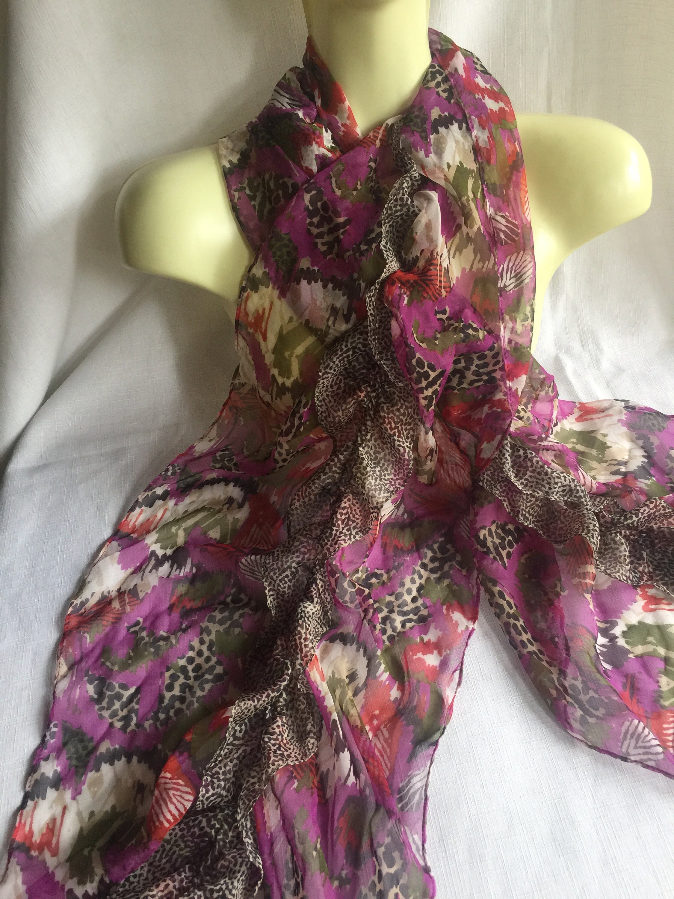purple print scarf