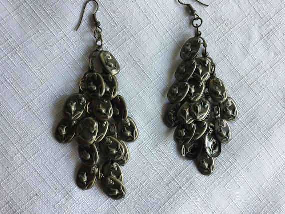 Kinetic Earring, Metal Kinetic Earring, Metal Earring, Jangly Metal Earring, Kinetic Metal Earring, Metal Dangle, Heavy Metal Earring