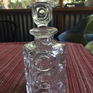 Liquor Decanter, Clear Decanter, Barware, Liquor Bottle, Clear Liquor Bottle, Whiskey Decanter, Retro Bottle, Whiskey Bottle, Retro Decanter