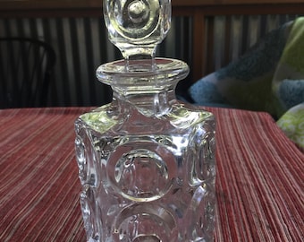 Liquor Decanter, Clear Decanter, Barware, Liquor Bottle, Clear Liquor Bottle, Whiskey Decanter, Retro Bottle, Whiskey Bottle, Retro Decanter