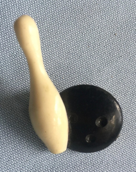 Bowling Brooch, 50 Pin, Bowling Jewelry, Bowling Gift, Bowling Pin, 50s Brooch, Bowling, Black White Brooch, 60 Pin, Retro Brooch, Retro Pin View 2