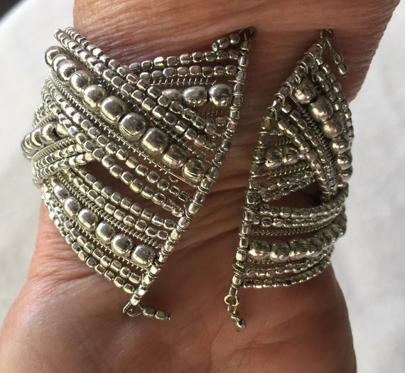 Silver Bracelet, Wedding Bracelet, Retro Silver B… - image 4