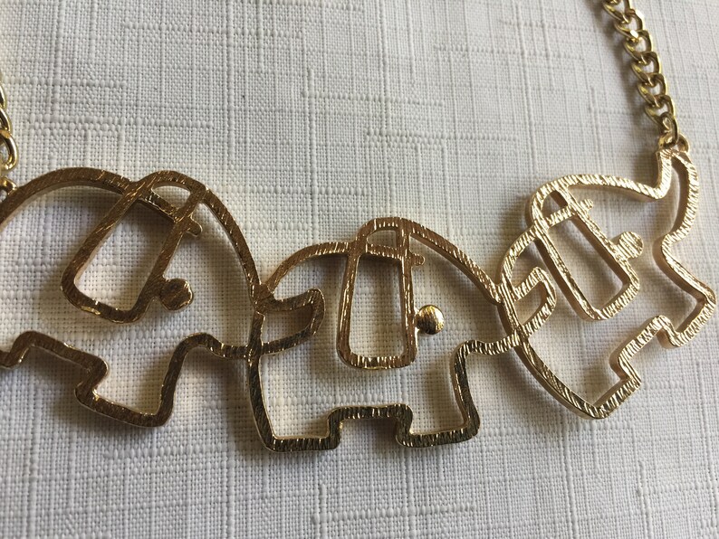 Elephant Pendant, Elephant Necklace, Elephant Jewelry, Elephant Bib, 80 Bib Necklace, 80 Necklace, 90s Necklace, Animal Bib, Animal Necklace image 9