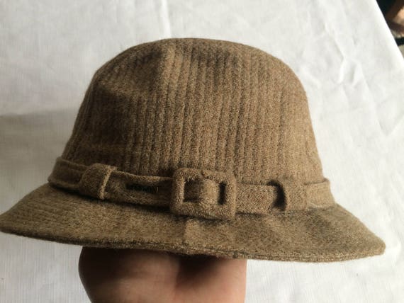 Tan Wool Hat, Tan Hat, Beige Wool Hat, Retro Tan … - image 10