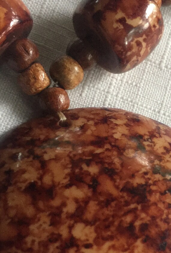 Brown Necklace, Big Brown Necklace, Big Brown Pen… - image 7