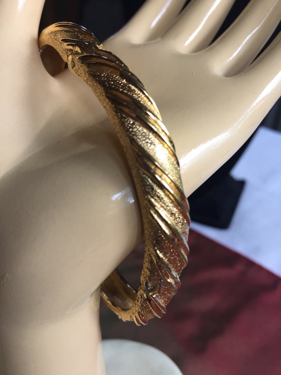 Gold Bracelet, Hinge Gold Bracelet, Elegant Bracelet, Bangle Bracelet, Monet Bracelet, Designer Bracelet, Dressy Bracelet, Classy Bracelet View 4