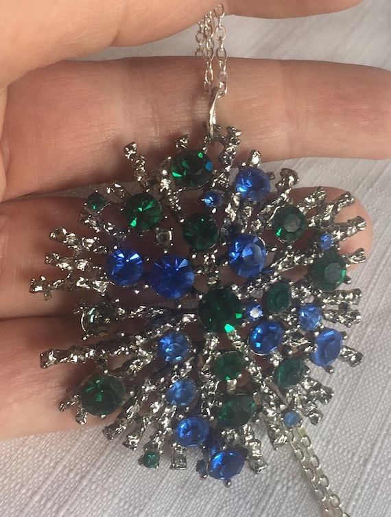 Gem Necklace, Sparkle Pendant, Glamorous Pendant, Rhi… Gem