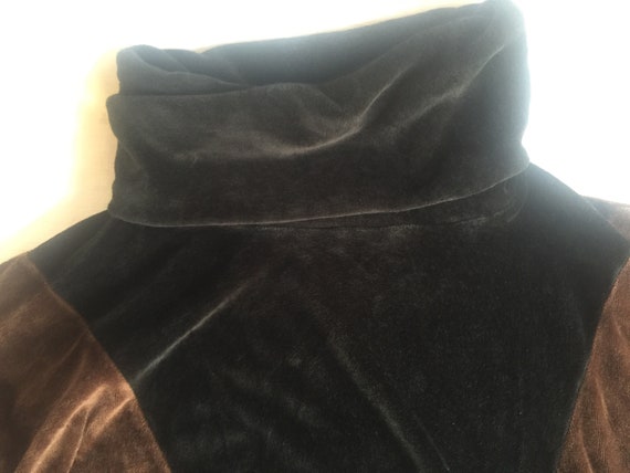 Brown Pullover, Cowl Pullover, Brown Black Top, V… - image 7