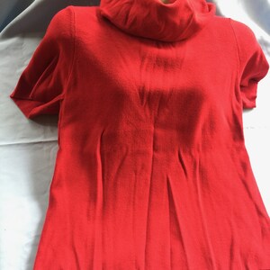 Red Top, Short Sleeve Red Top, Red Blouse, Red Knit Top, Red Turtle Neck, Red Turtleneck, XL Sweater, Red Sweater, Red Pullover, XL Knit Top image 6