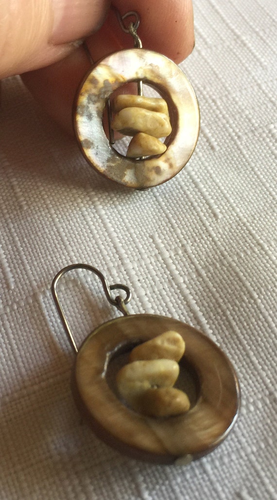 Shell Earring, Brown Shell Earring, Brown Earring… - image 2