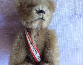 Puede incluir: Un oso de peluche marrón que lleva una corona plateada y una banda roja y blanca con el texto "Carl Schurz" en ella.