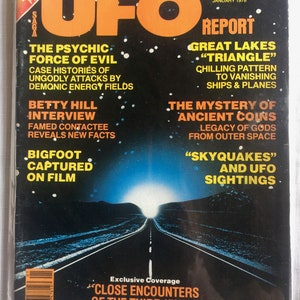 UFO Retro Magazine, 70s UFO Magazine, Bigfoot, Retro UFO, Ufo Magazine, Collectible Ufo, Ufo Gift, Ufo Research, Ufo Library, Ufo Book UFO Report Jan 78