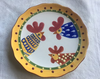 Rooster Plate, Rooster Dish, Farmhouse Plate, Country Plate, Chicken Plate, Retro Plate, Chicken Dish, Farm Kitchen, Chicken Dish, Farmhouse