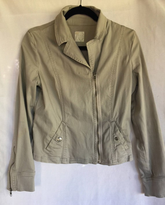 Khaki Jacket, Stretch Canvas Jacket, Tan Jacket, C