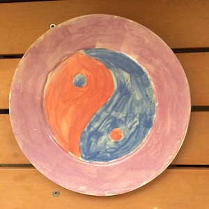 Yin Yang Plate, Yin Yang Art, Taoist Art, Chinese Plate, Philosophy Art, Taoist Symbol, Modern Spiritual Art, Spiritual Art, Yin Yang