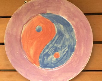 Assiette Yin Yang, Art Yin Yang, Art taoïste, Assiette chinoise, Art de la philosophie, Symbole taoïste, Art spirituel moderne, Art spirituel, Yin Yang
