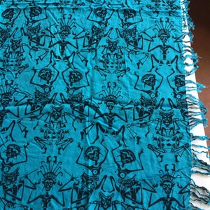 Aqua Scarf, Tiki Scarf, Oversize Scarf, Big Blue Scarf, Exotic Blue Scarf, Turquoise Scarf, Summer Scarf, Beach Scarf, Blue Summer Scarf