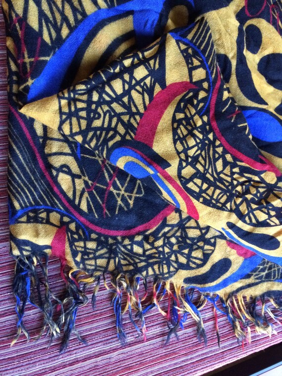Oversize scarf, Colorful shawl, Colorful Wrap, Ge… - image 1