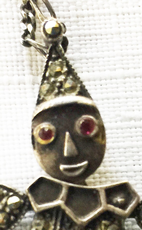 Clown Pendant, Marcasite Necklace, Clown Necklace… - image 7